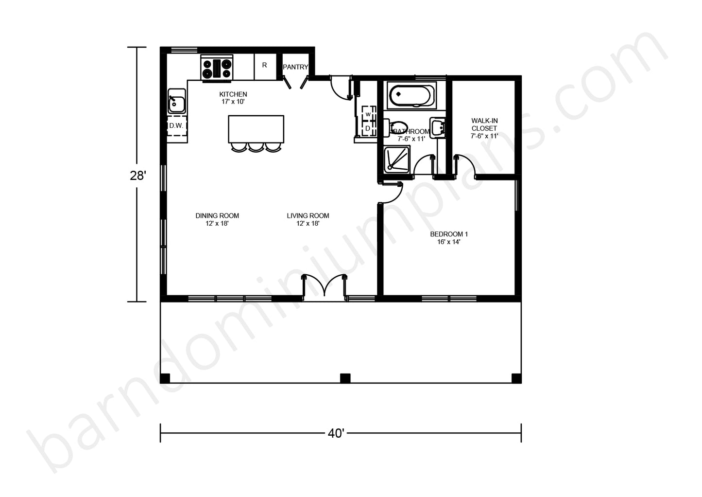 BCO-40026 Barndominium House Plan