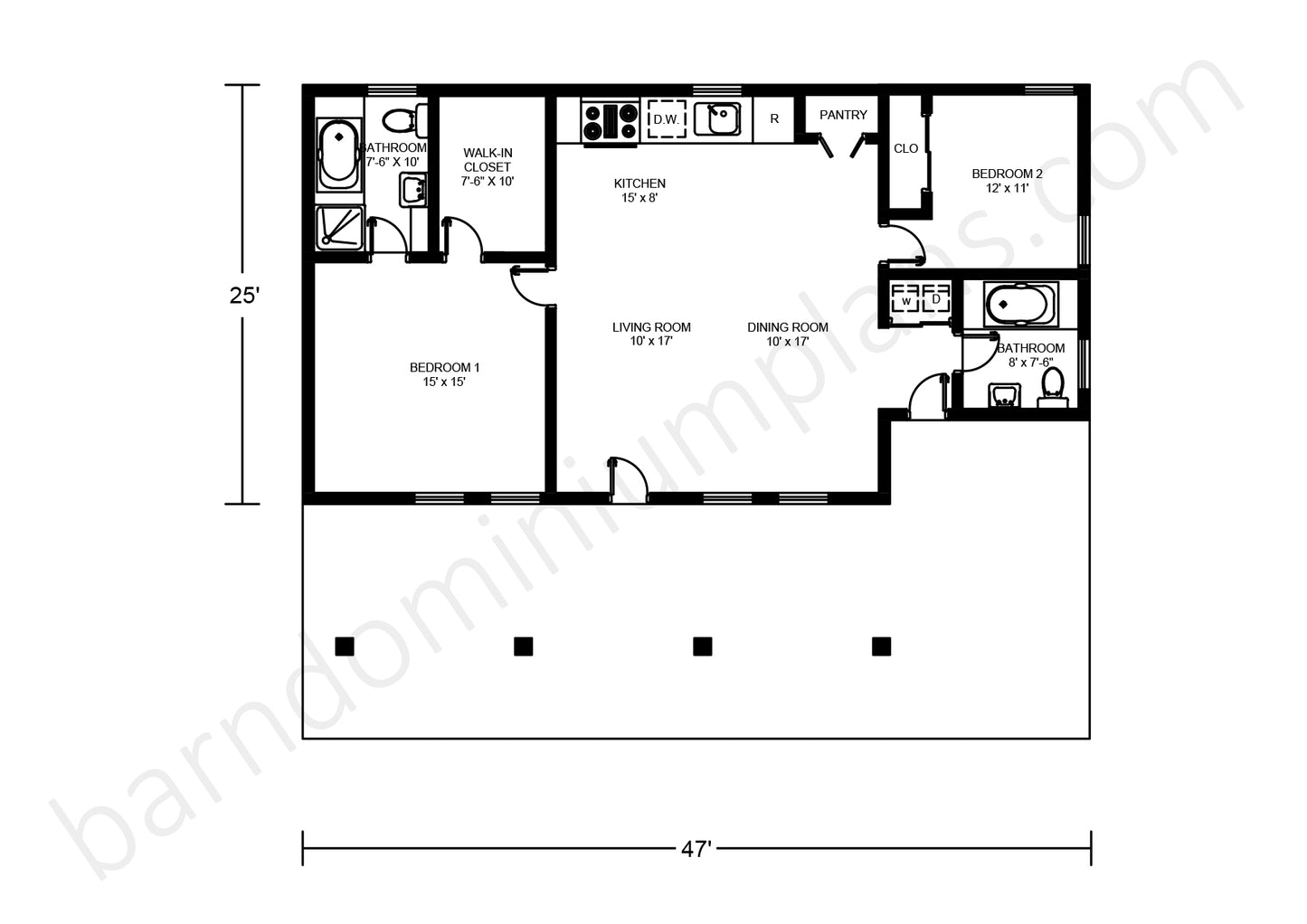 BCO-40028 Barndominium House Plan