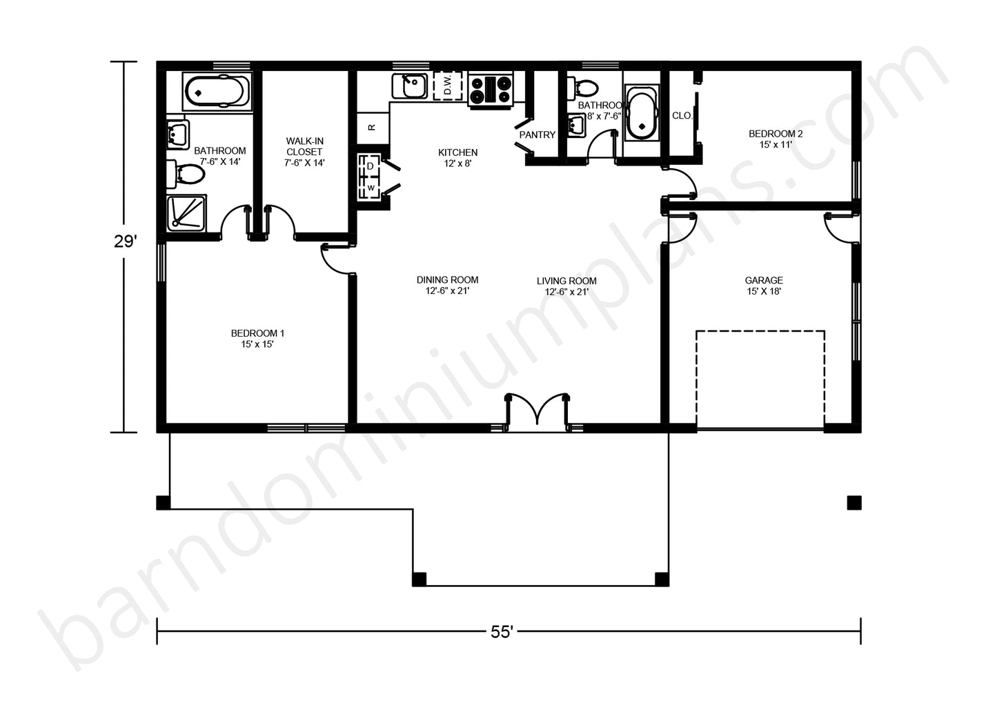 BCO-40029 Barndominium House Plan