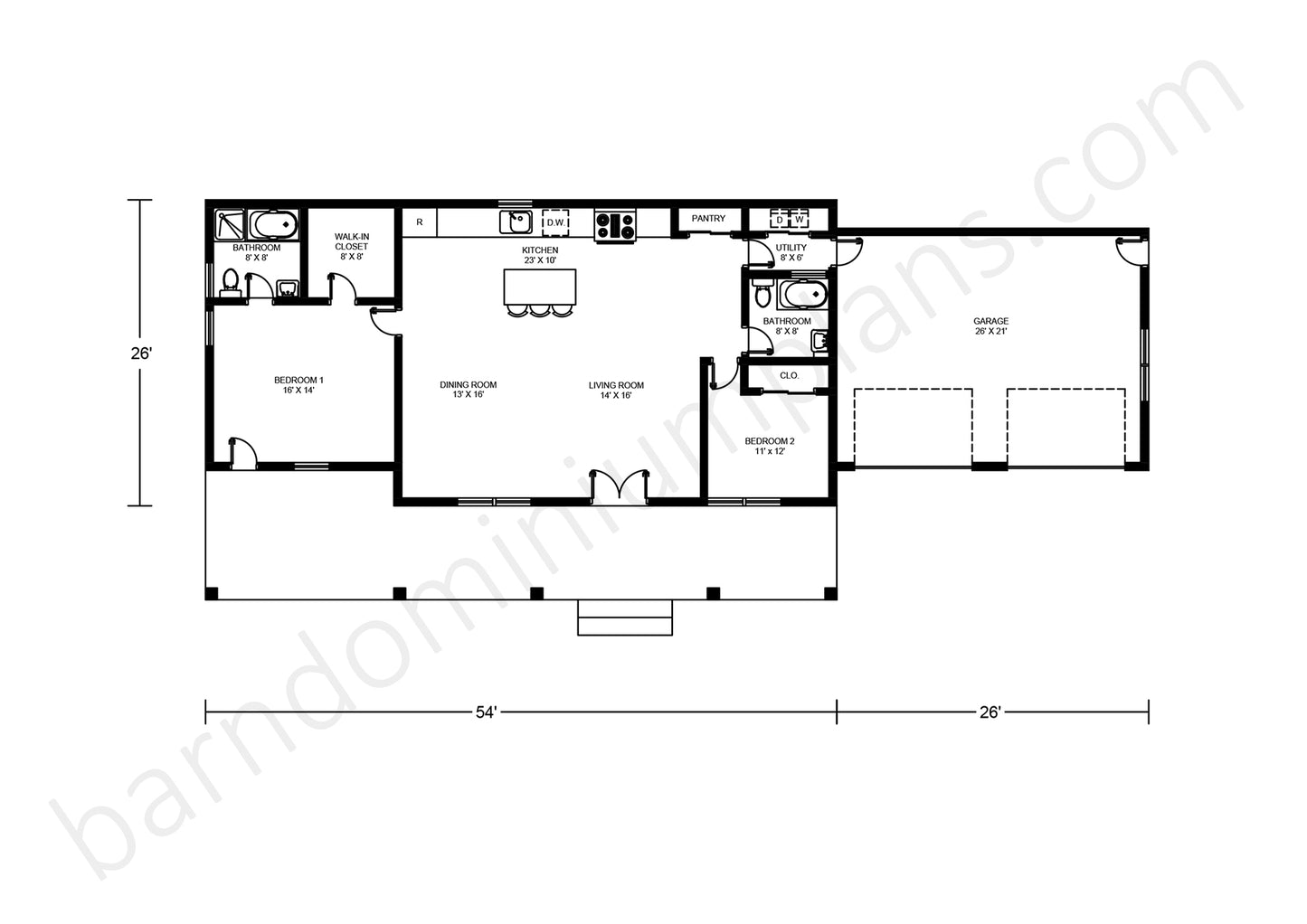 BCO-40031 Barndominium House Plan