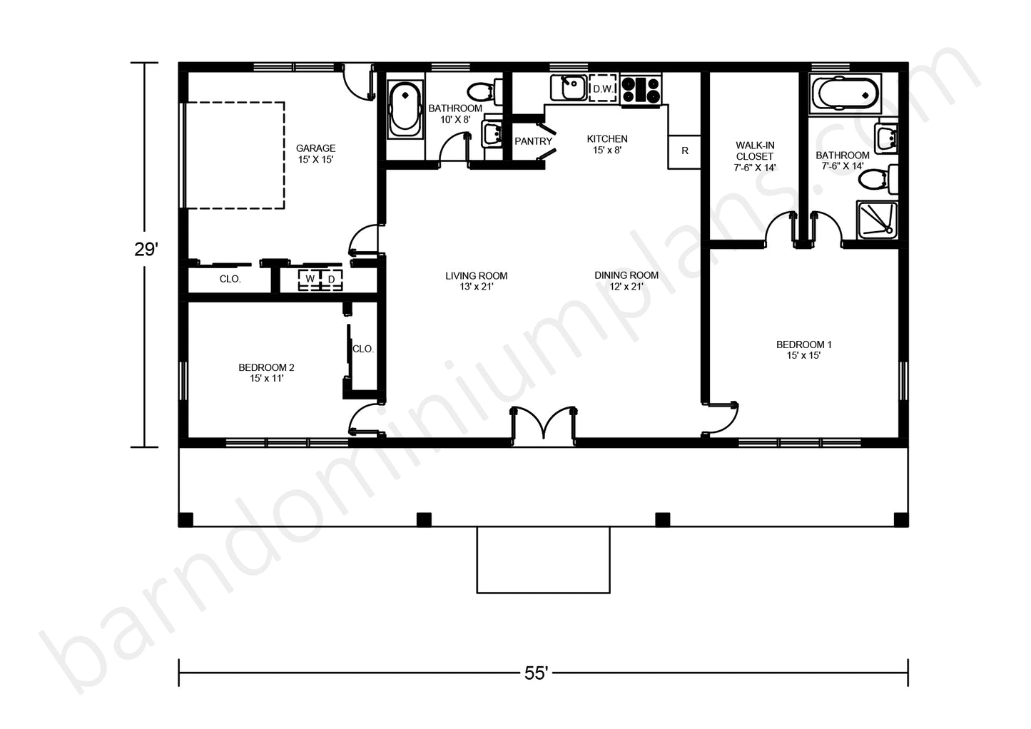 BCO-40032 Barndominium House Plan