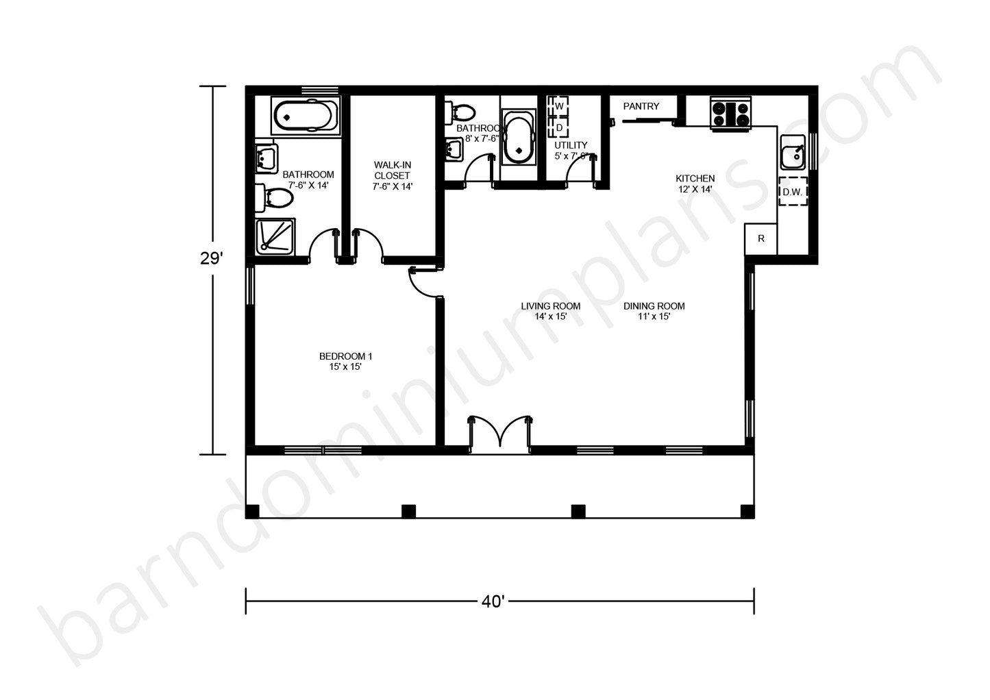 BCO-40033 Barndominium House Plan