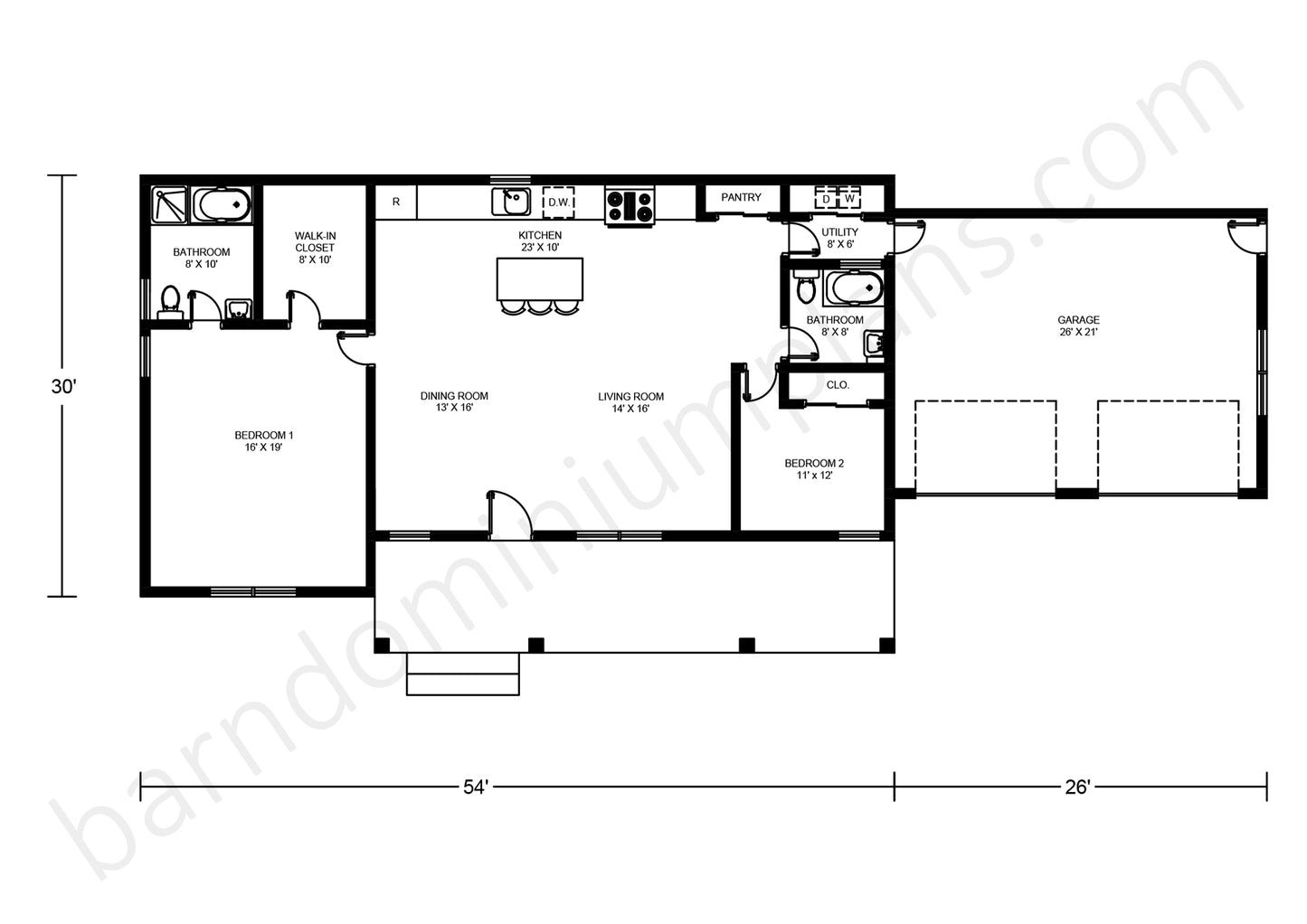 BCO-40037 Barndominium House Plan