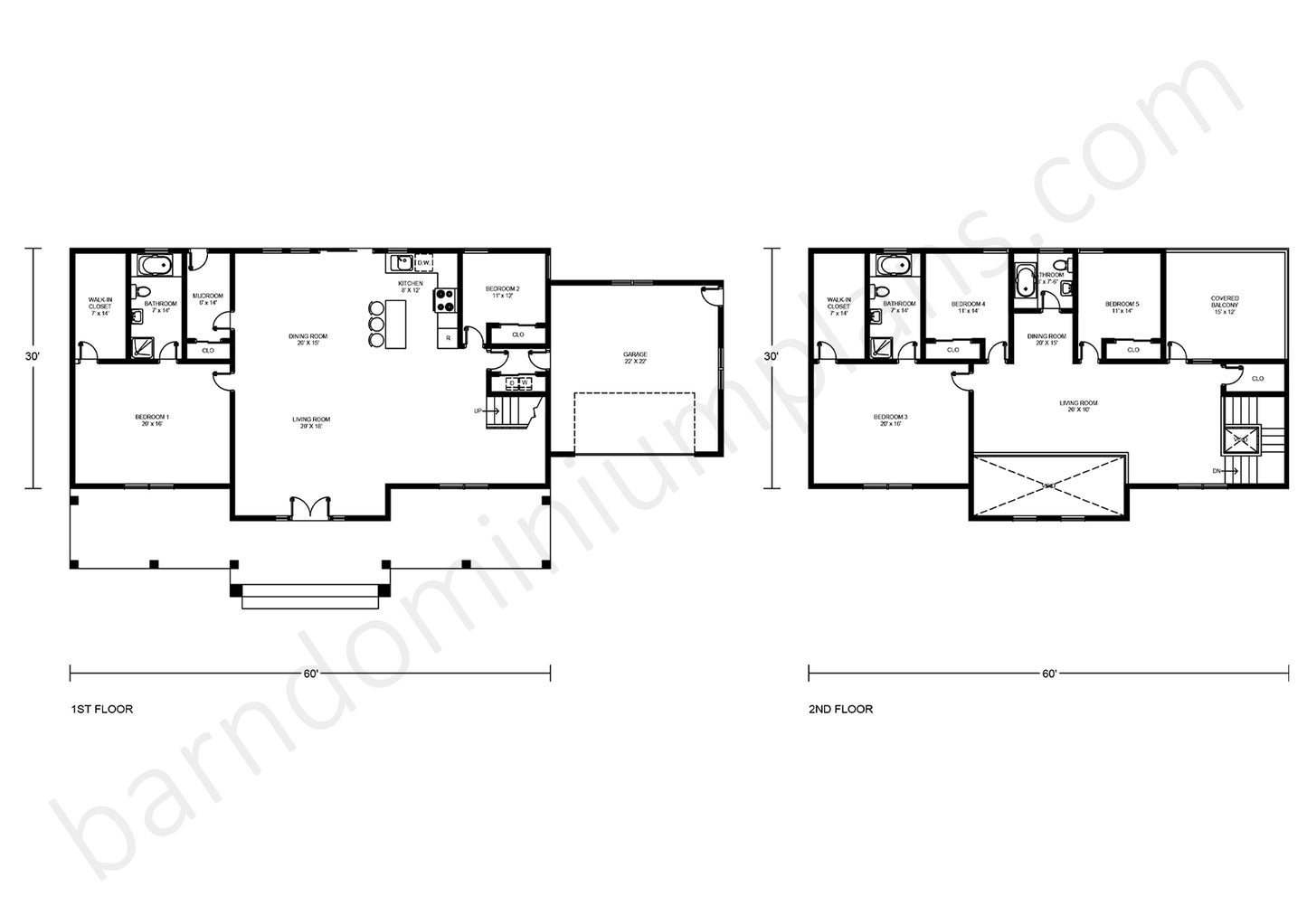 BCO-40052 Barndominium House Plan