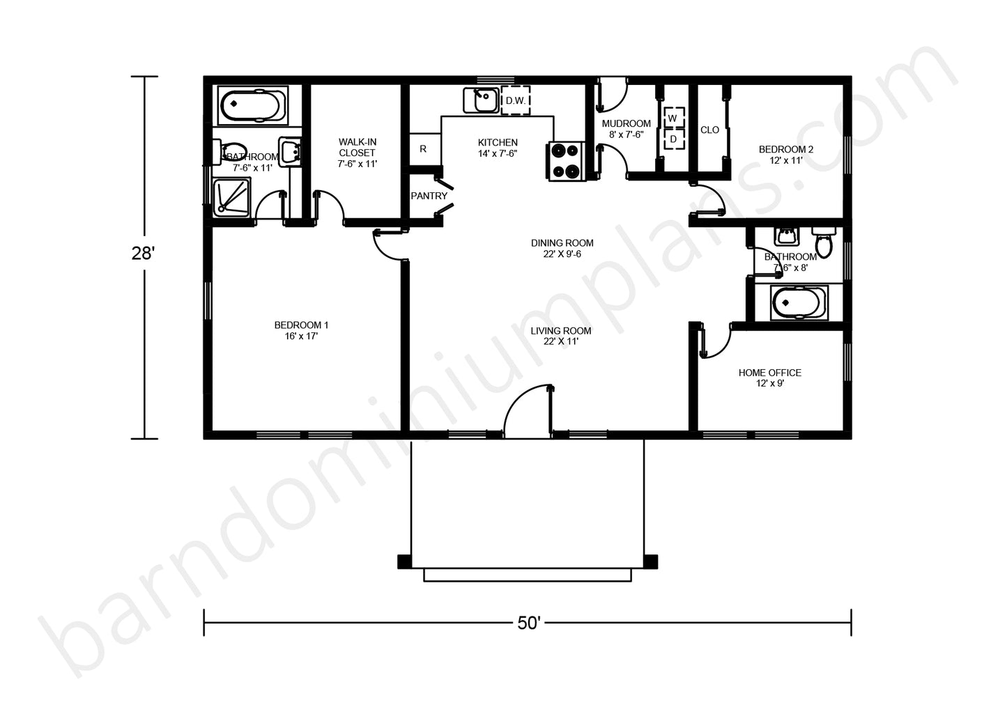 BCO-40057 Barndominium House Plan