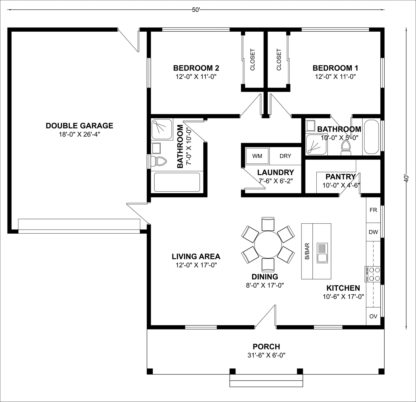 BCO-40086 Barndominium House Plan