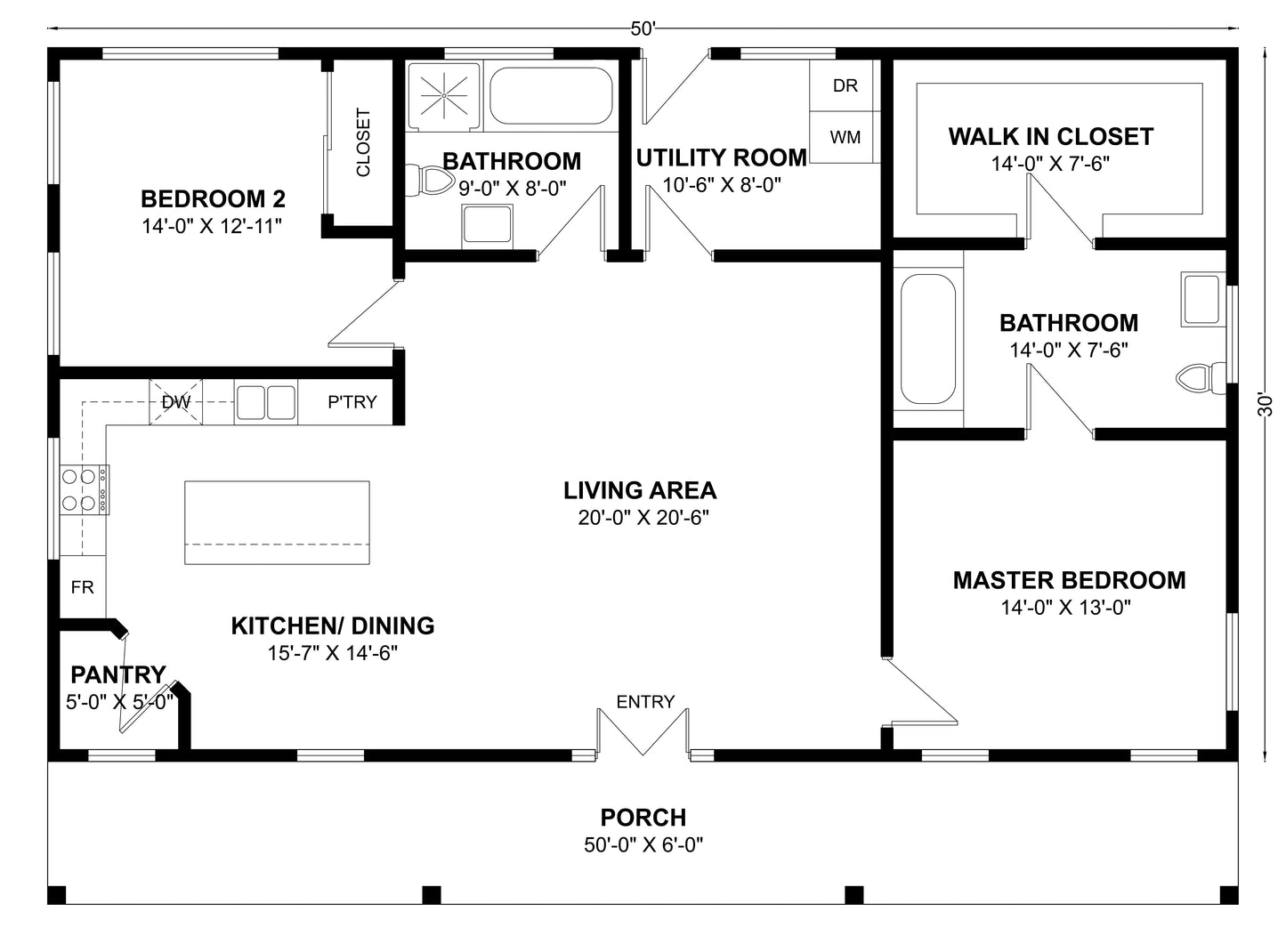BCO-40096 Barndominium House Plan