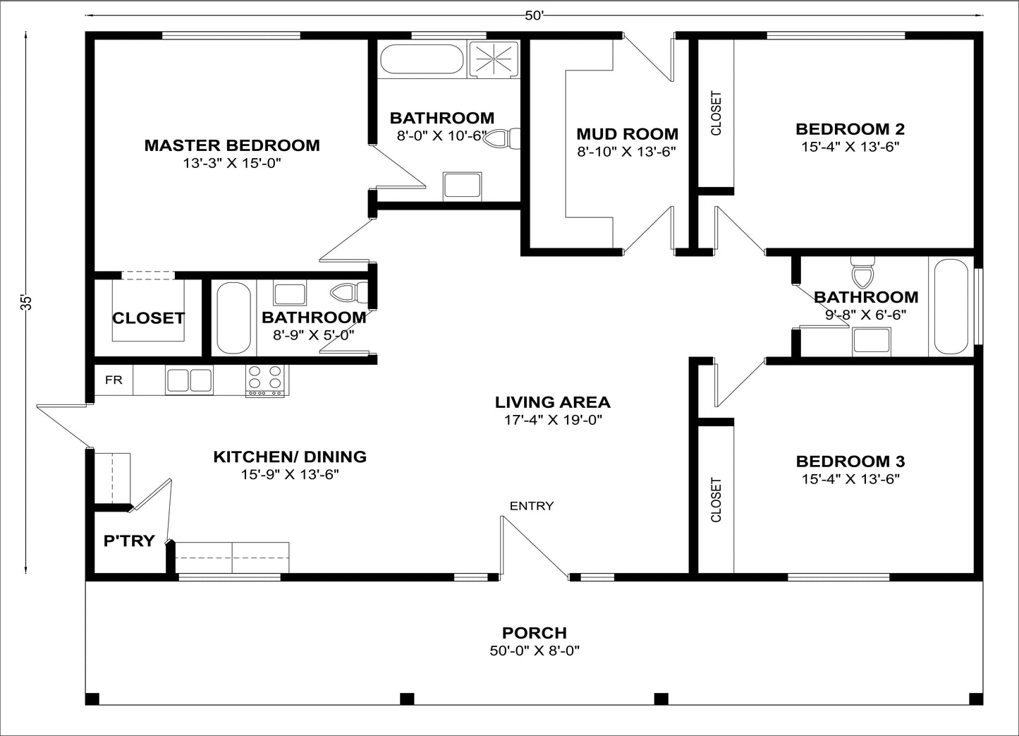 BCO-40097 Barndominium House Plan