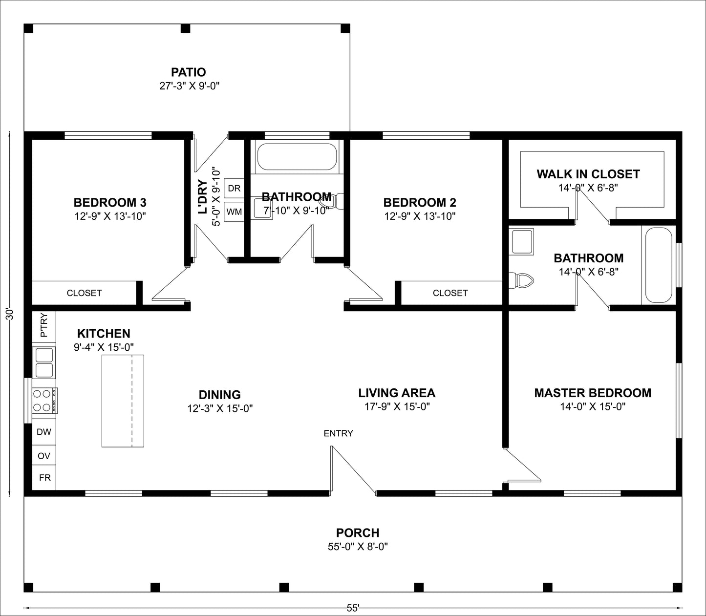 BCO-40100 Barndominium House Plan