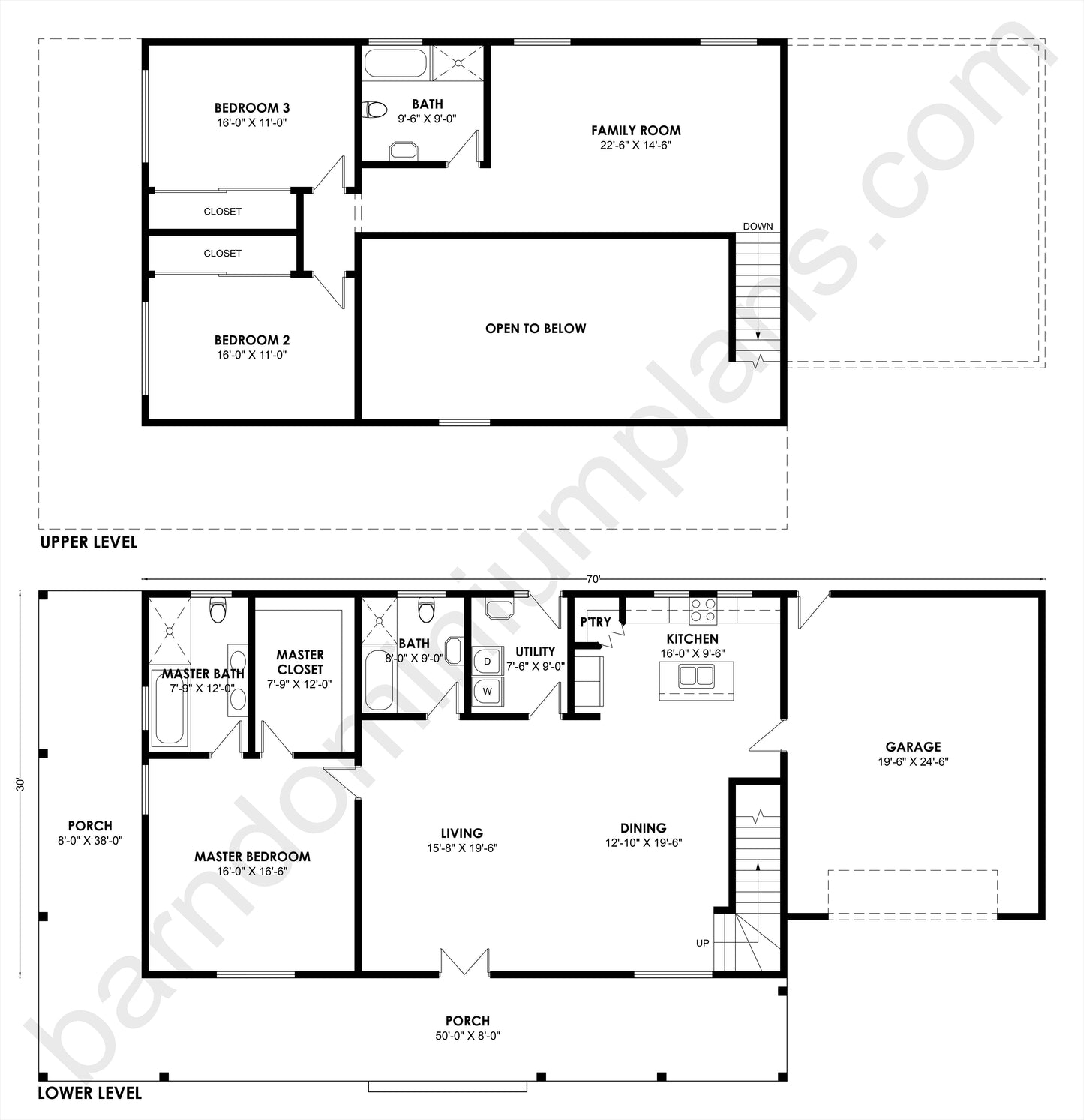 BCO-40126 Barndominium House Plan