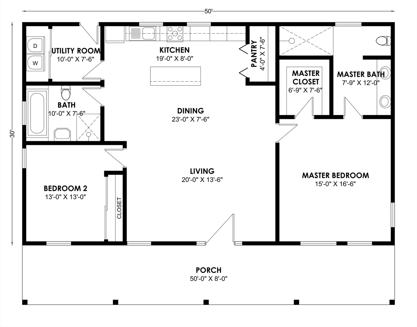BCO-40130 Barndominium House Plan