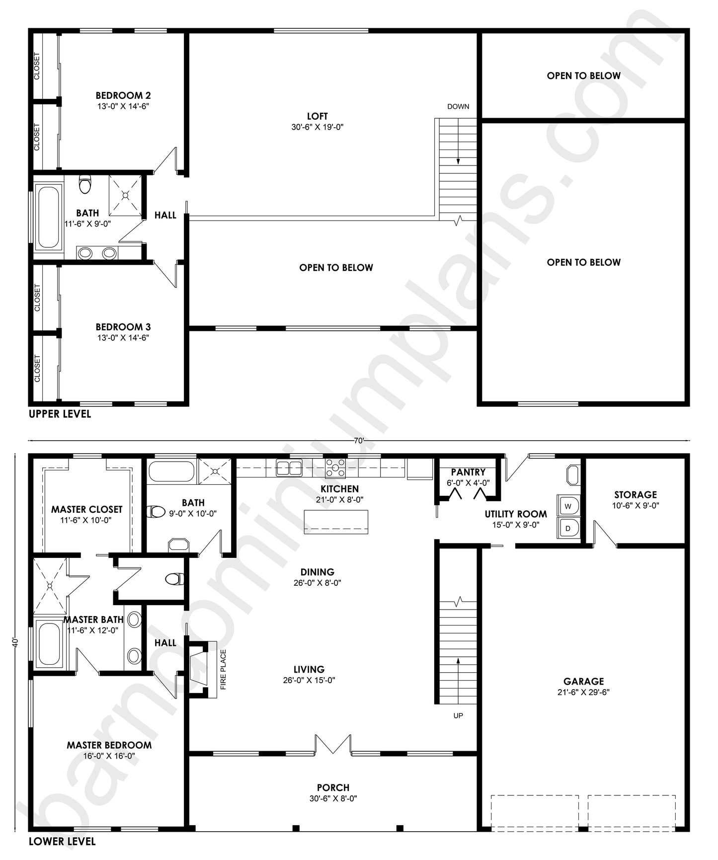 BCO-40134 Barndominium House Plan