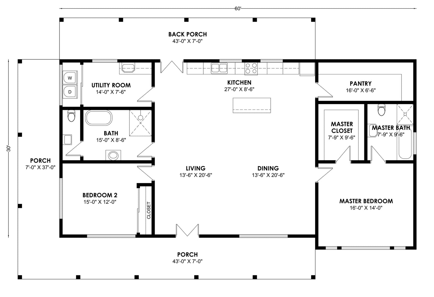 BCO-40135 Barndominium House Plan