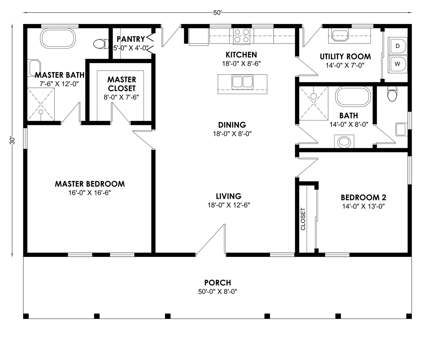 BCO-40142 Barndominium House Plan