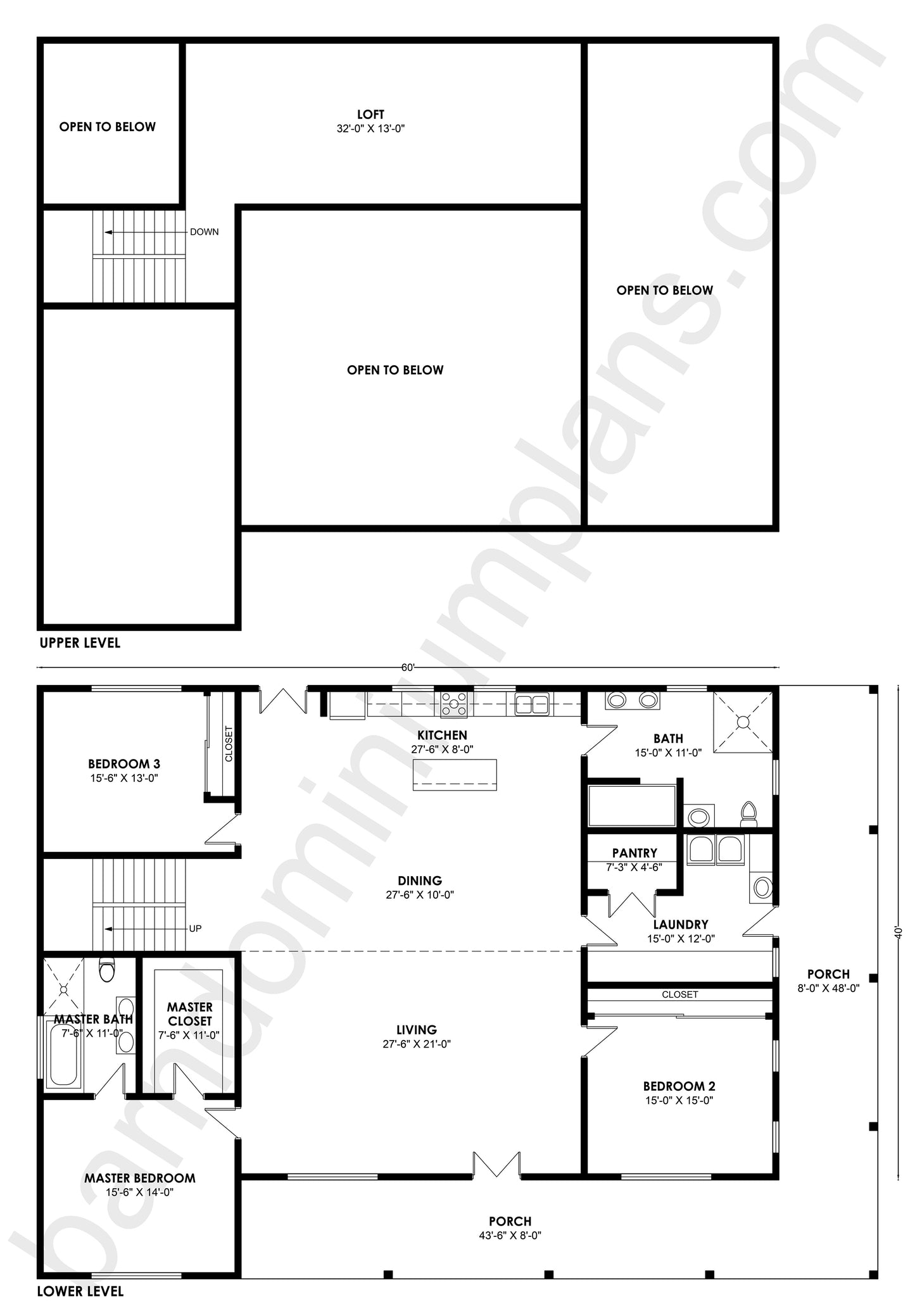 BCO-40143 Barndominium House Plan