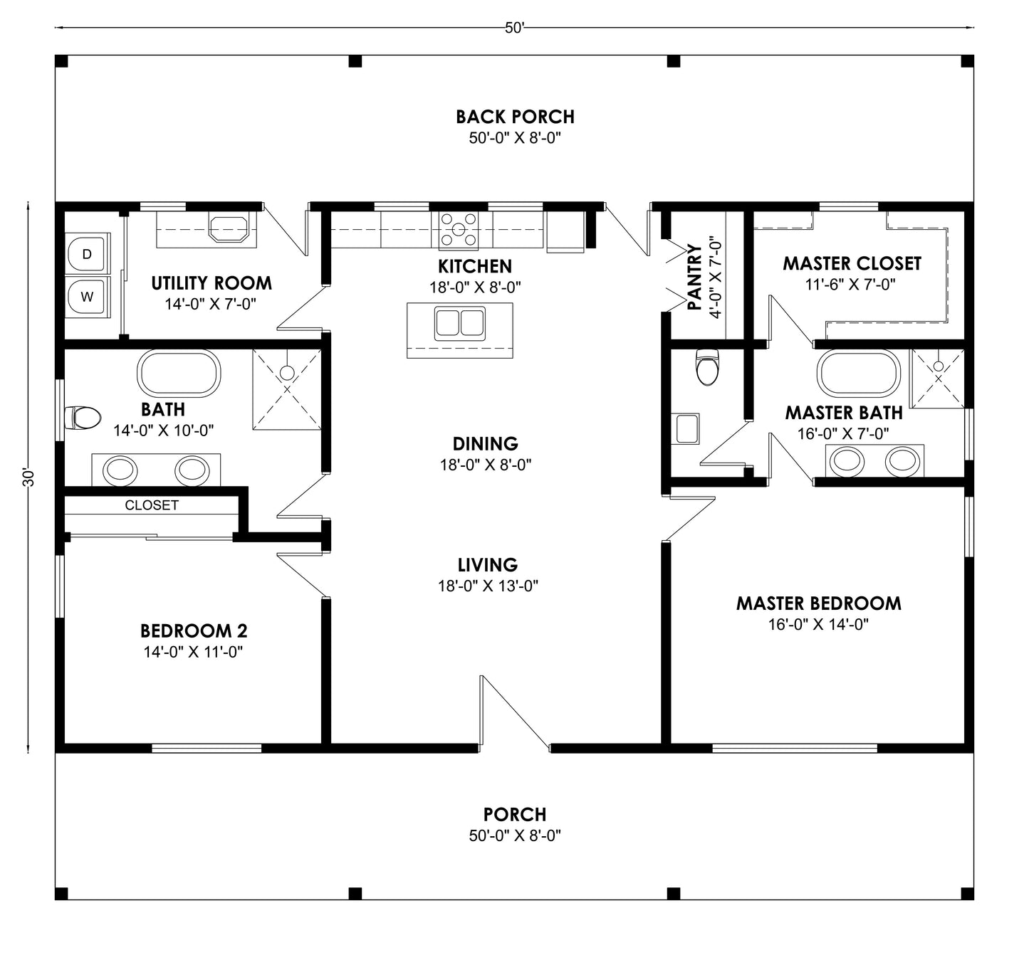 BCO-40145 Barndominium House Plan