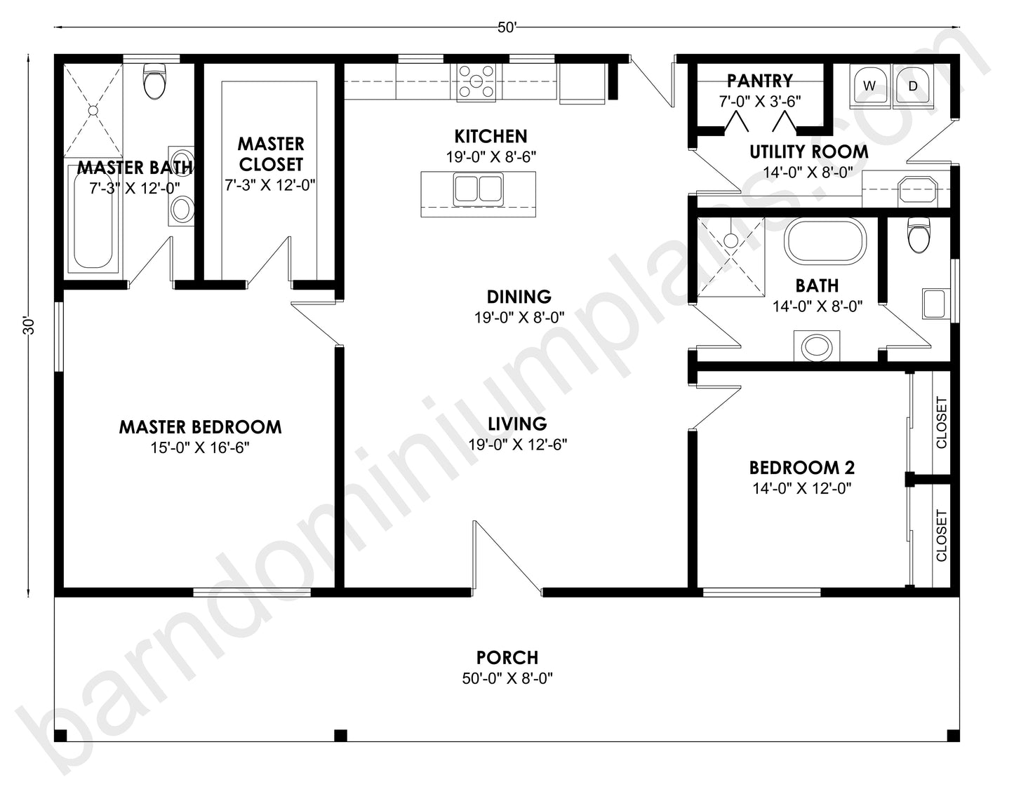 BCO-40146 Barndominium House Plan