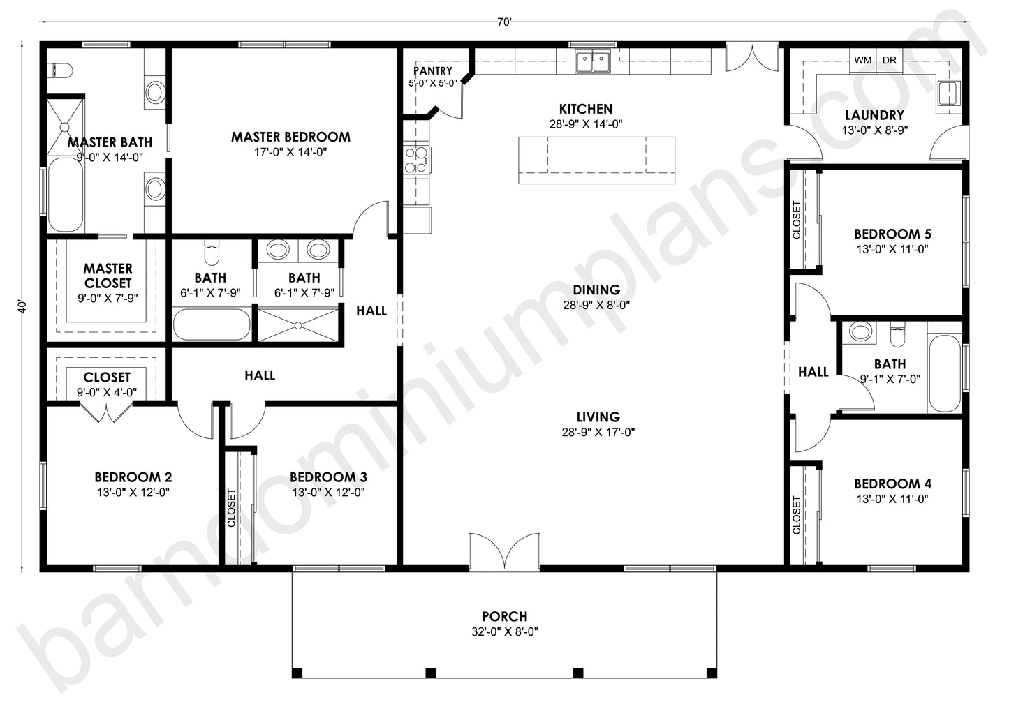 BCO-40187 Barndominium House Plan