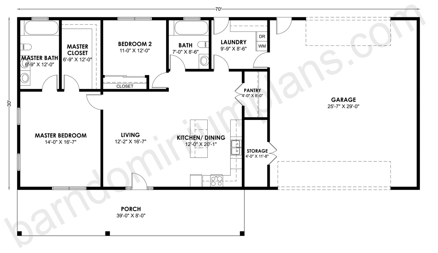 BCO-40196 Barndominium House Plan