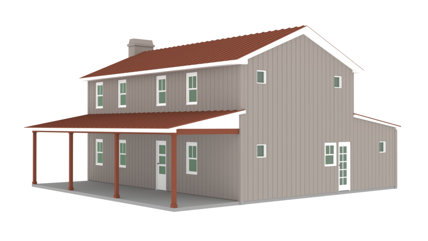 PL-64014 Cedar Barndominium House Plan