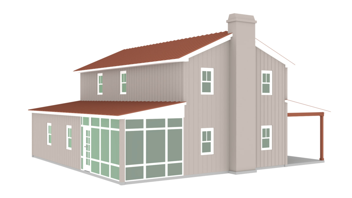 PL-64014 Cedar Barndominium House Plan