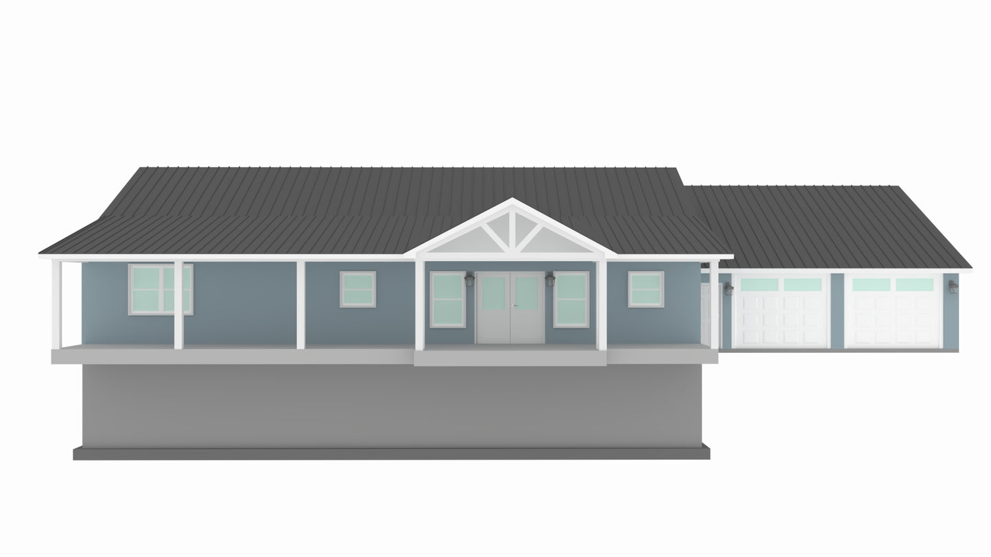 PL-64020 Nussfield Barndominium House Plan