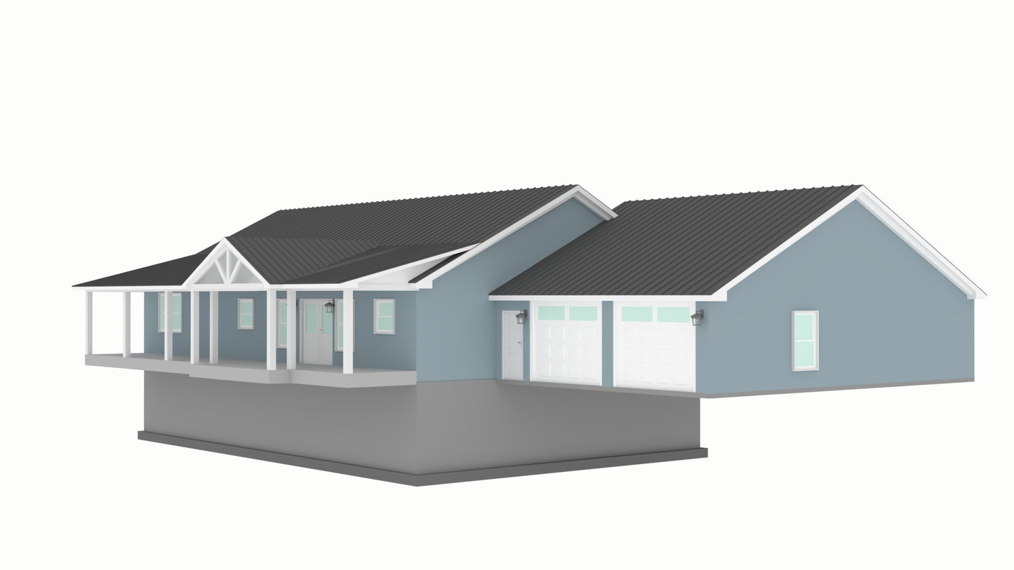 PL-64020 Nussfield Barndominium House Plan