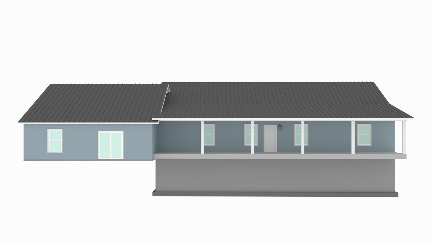 PL-64020 Nussfield Barndominium House Plan
