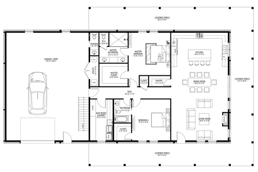 SV-5503 Parker Barndominium House Plan