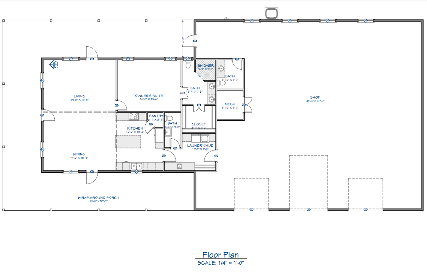 CDD-1005 Chaston Barndominium House Plans