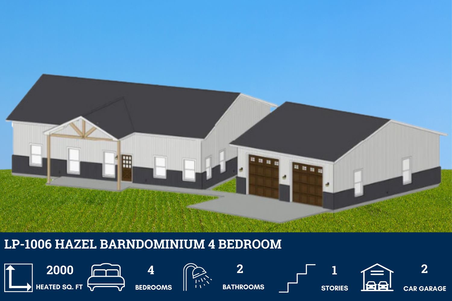 4 Bedroom Barndominium House Plans