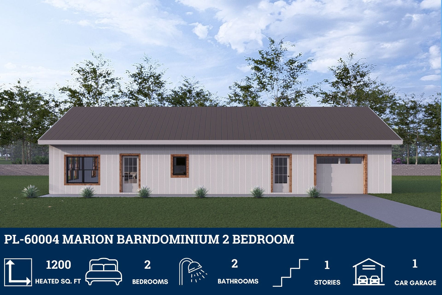 2 Bedroom Barndominium House Plans