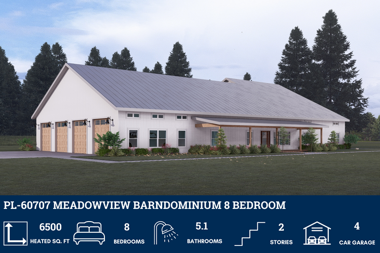 8 Bedroom Barndominium House Plans