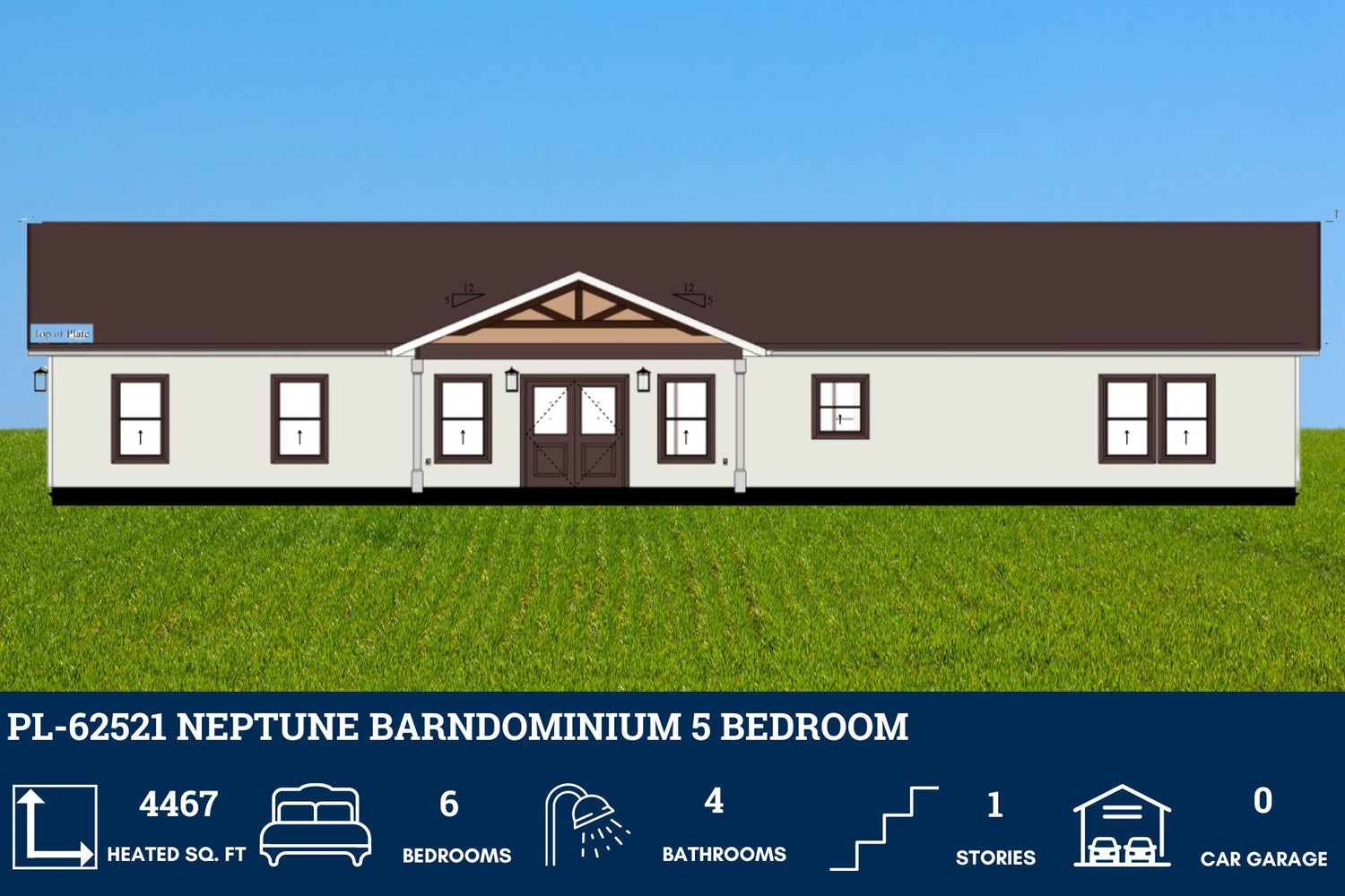 6 Bedroom Barndominium House Plans