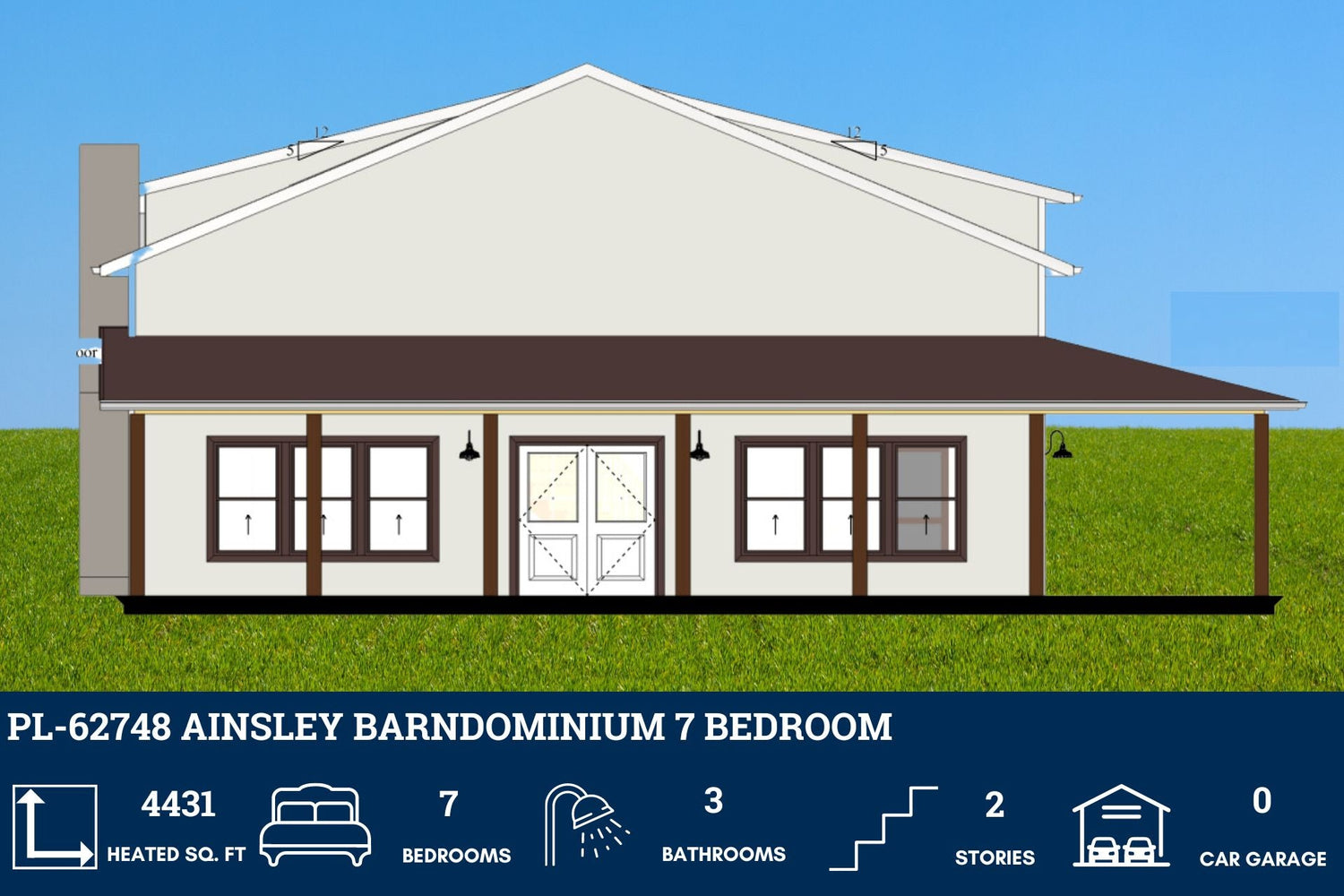 7 Bedroom Barndominium House Plans