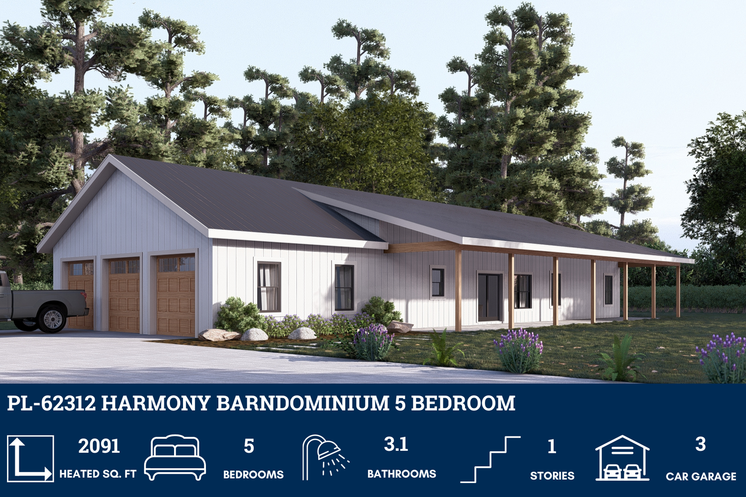 5 Bedroom Barndominium House Plans