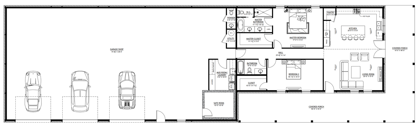 SV-5503-C Charlie Barndominium House Plan