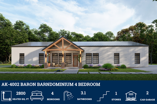 AK-4002 Baron Barndominium House Plan
