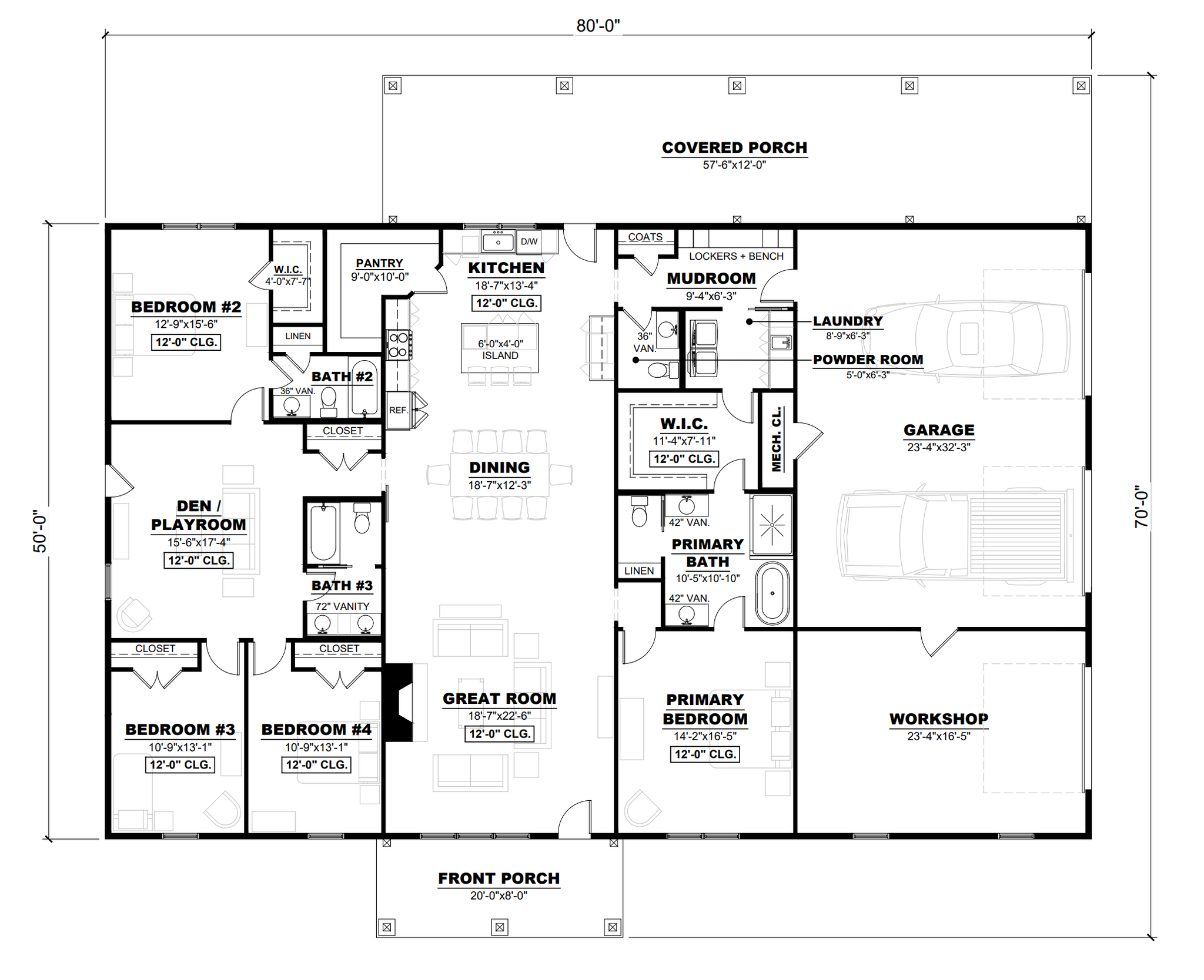AK-4002 Baron Barndominium House Plan – Barndominium Plans