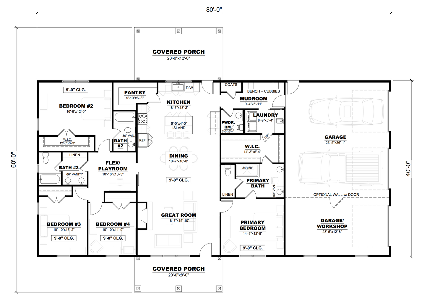 AK-4004 Harrington Barndominium House Plan