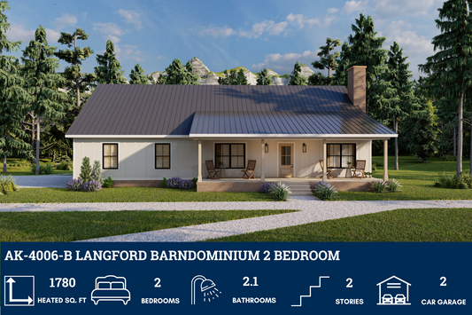 AK-4006-B Langford Barndominium House Plan