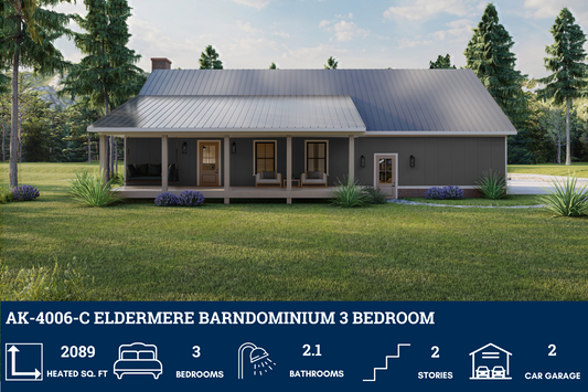AK-4006-C Eldermere Barndominium House Plan