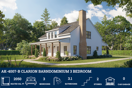 AK-4007-B Clarion Barndominium House Plan