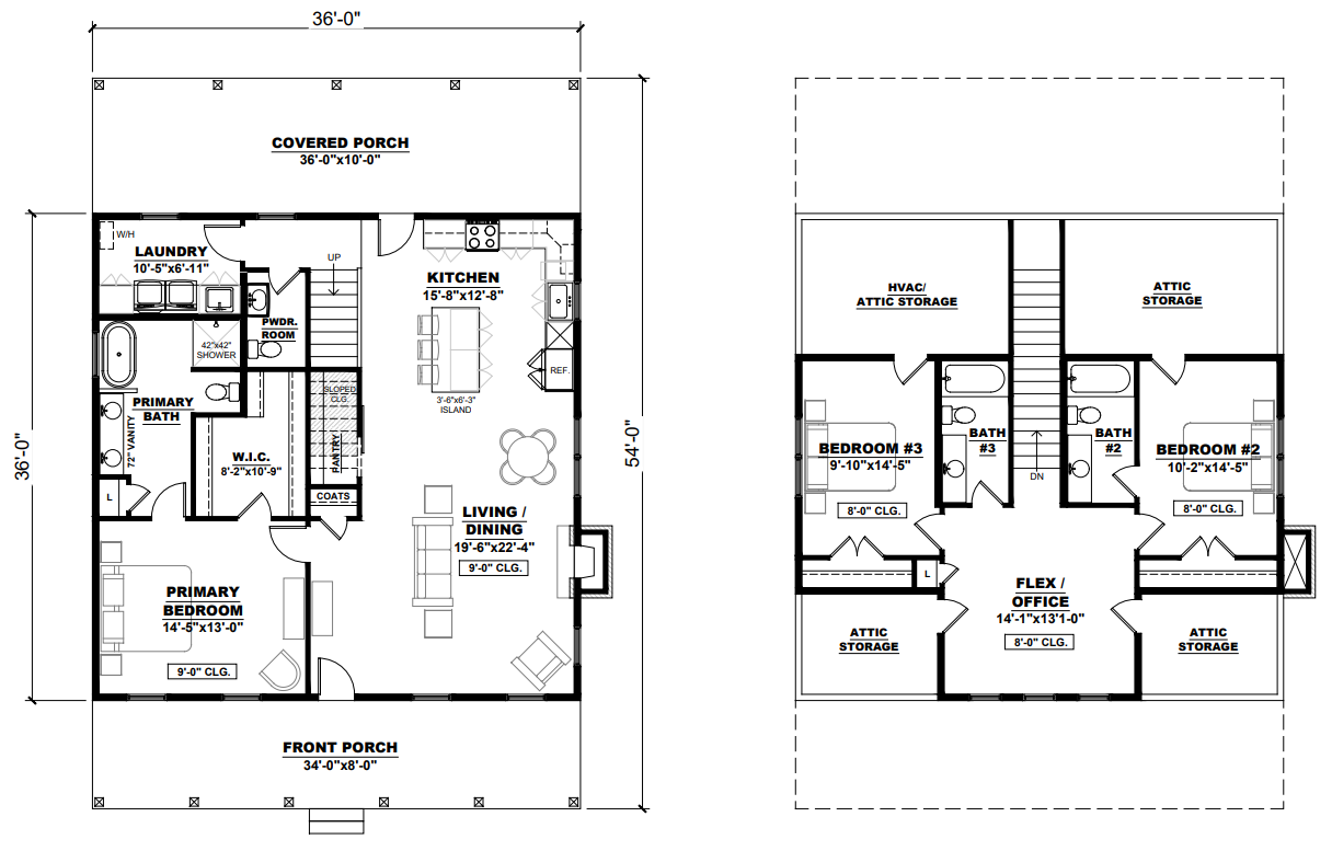 AK-4007-B Clarion Barndominium House Plan
