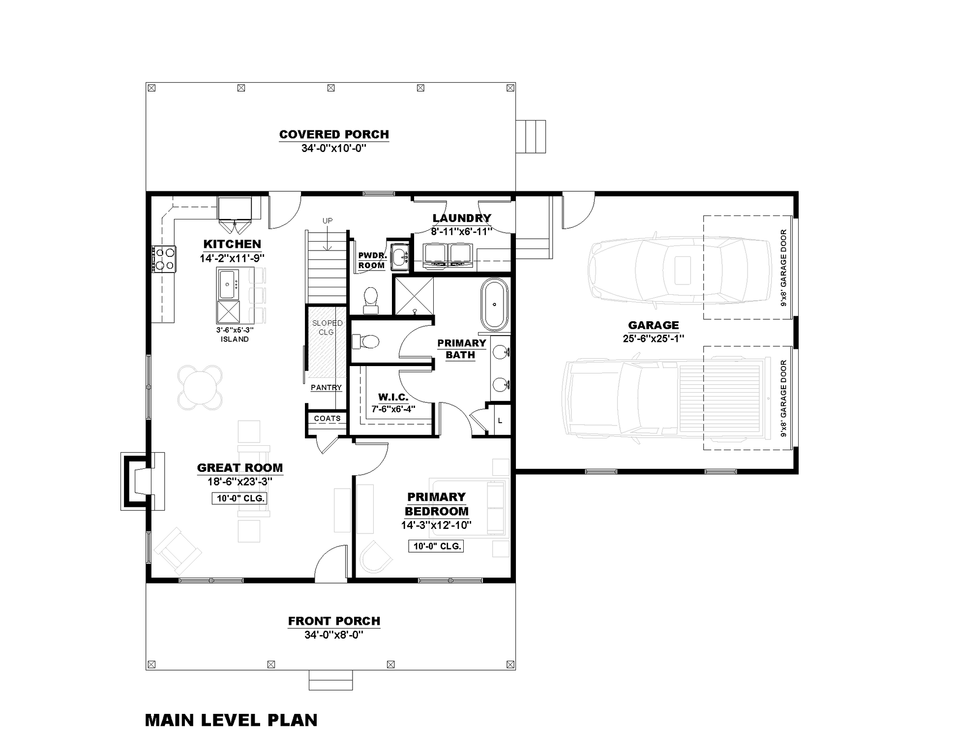 AK-4007-D Dawson main level floor plan