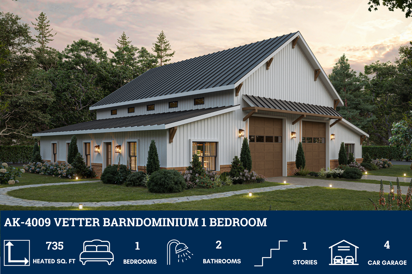 AK-4009 Vetter Barndominium House Plan