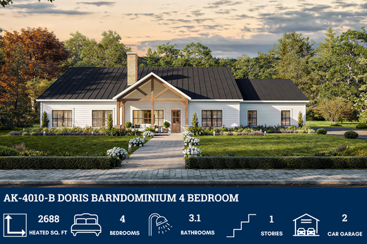 AK-4010-B Doris Barndominium House Plan
