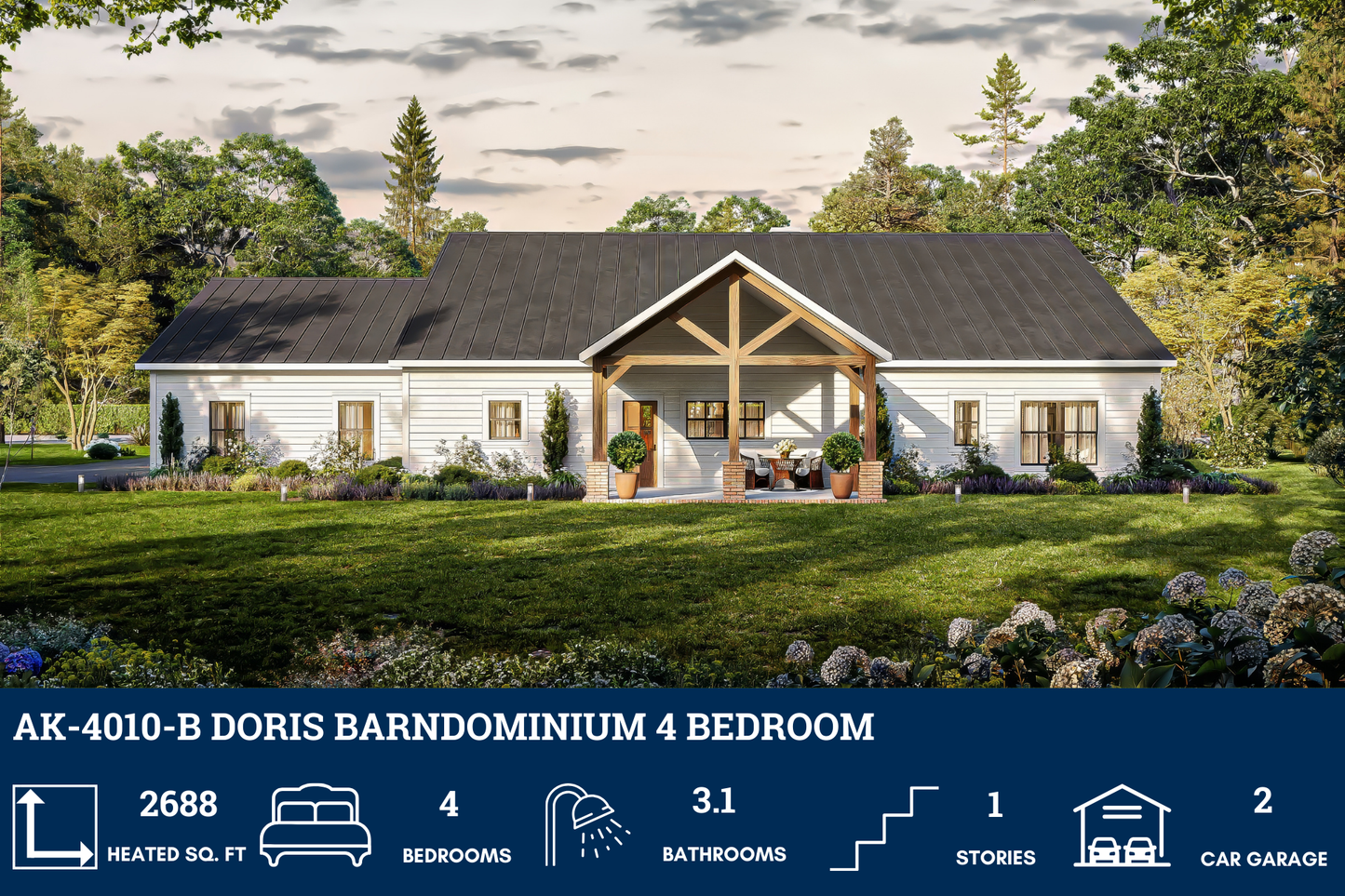 AK-4010-B Doris Barndominium House Plan