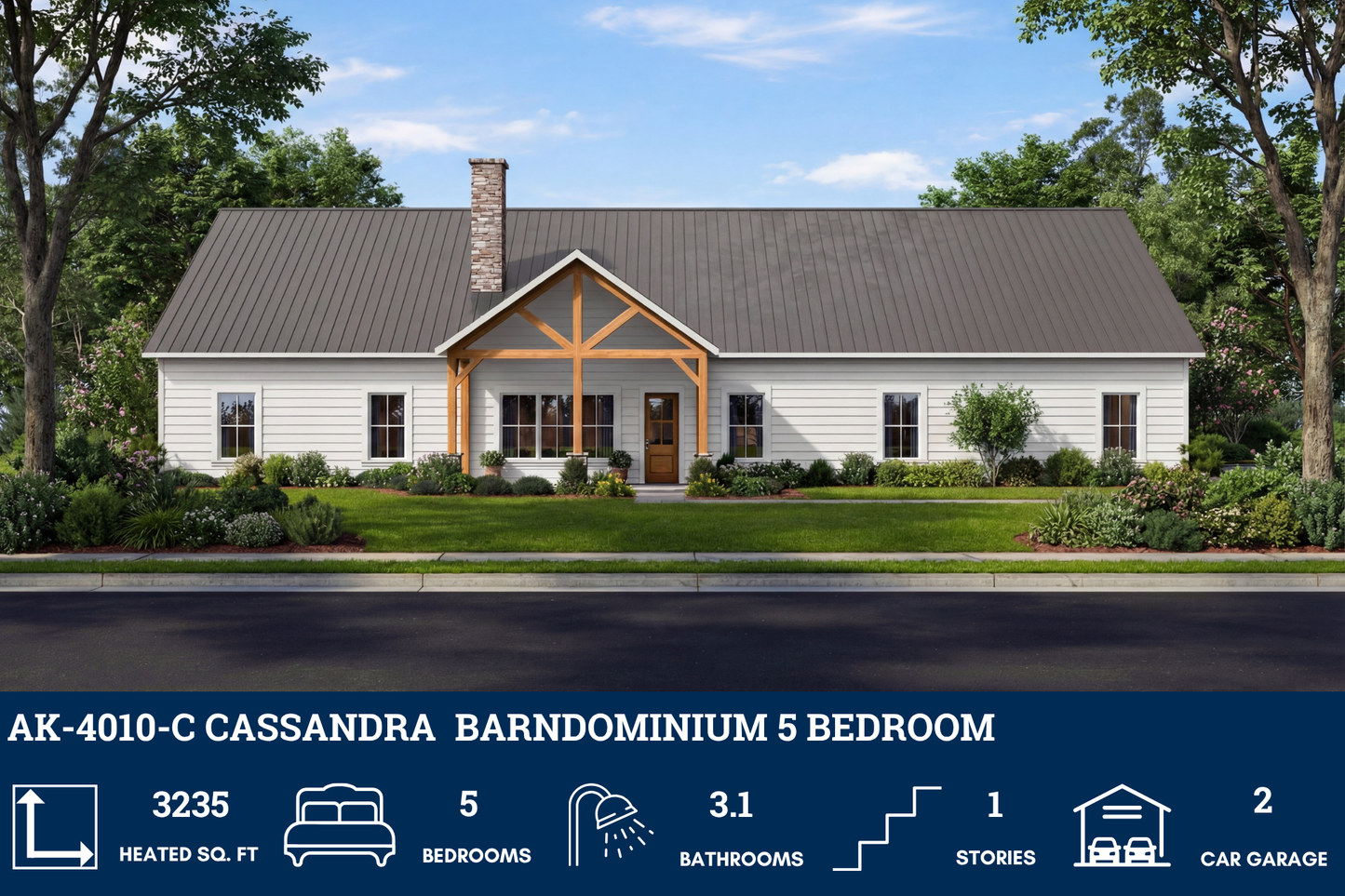 AK-4010-C Cassandra Barndominium House Plan
