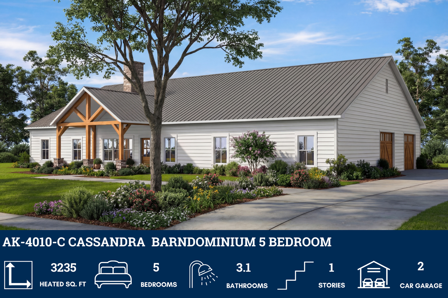 AK-4010-C Cassandra Barndominium House Plan